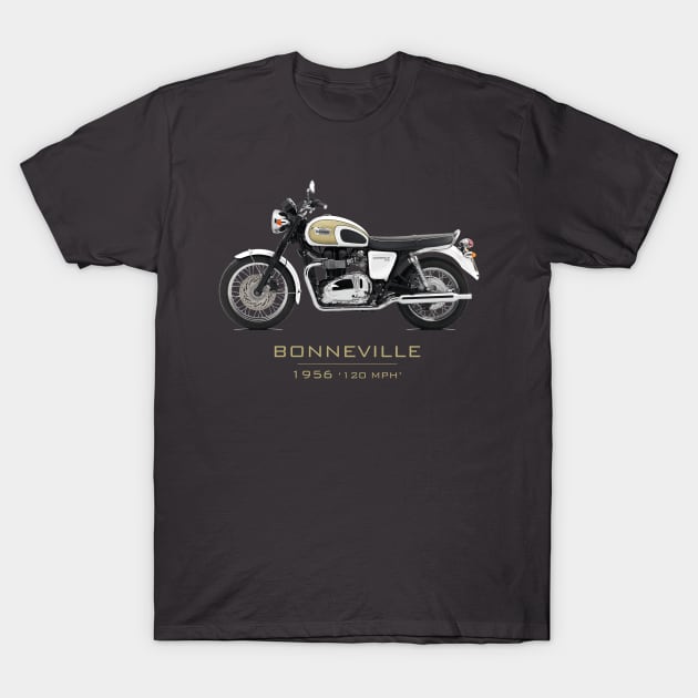 Bonneville T120 1956 - Classic motorcycles T-Shirt by Pannolinno